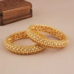 Stunning plain antique gold plated bangle set - Image 4