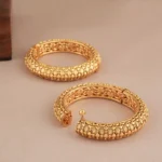 Stunning plain antique gold plated bangle set - Image 3