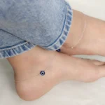 Silver Evil Eye Blue Bead Minimal Anklet for Women & Girls - Image 4