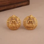 Beautiful plain antique gold maa lakshmi pendant set I Temple Jewellery - Image 3