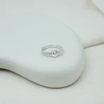 Silver Heart-Center Ring with Accent Stones - Image 2