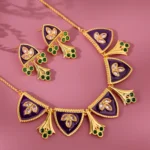 Gota Patti Jamuni Panna Haar Necklace Set - Image 2