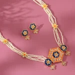 Gota Patti Shahi Jharokha Haar Necklace Set - Image 2