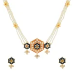 Gota Patti Shahi Jharokha Haar Necklace Set - Image 3