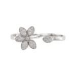 Halo Essence Floral Front Open Ring - Image 3
