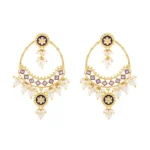 Gota Patti Shahi Meena Chandbali Earrings - Image 3