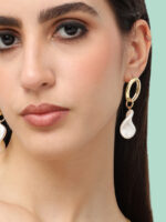 Gold Plated Contemporary Drop Earrings