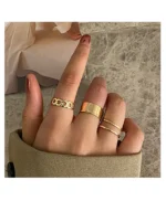 Minimal High Fashion Korean Ring Set of 3 - Image 2