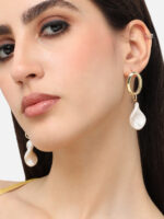 Gold Plated Contemporary Drop Earrings - Image 2