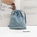 Colors Silky Velvet Jewelry Pouch,Drawstring Pocket Purse,Blue Pink Green Small Gift Bag for Cosmetic Sample Lipsticks Earrings Necklace - Image 2