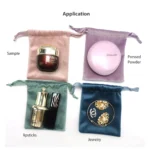 Colors Silky Velvet Jewelry Pouch,Drawstring Pocket Purse,Blue Pink Green Small Gift Bag for Cosmetic Sample Lipsticks Earrings Necklace - Image 3
