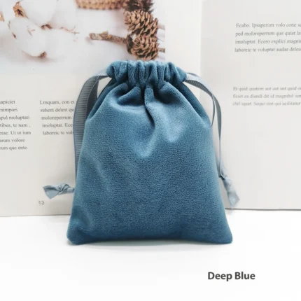 Colors Silky Velvet Jewelry Pouch,Drawstring Pocket Purse,Blue Pink Green Small Gift Bag for Cosmetic Sample Lipsticks Earrings Necklace