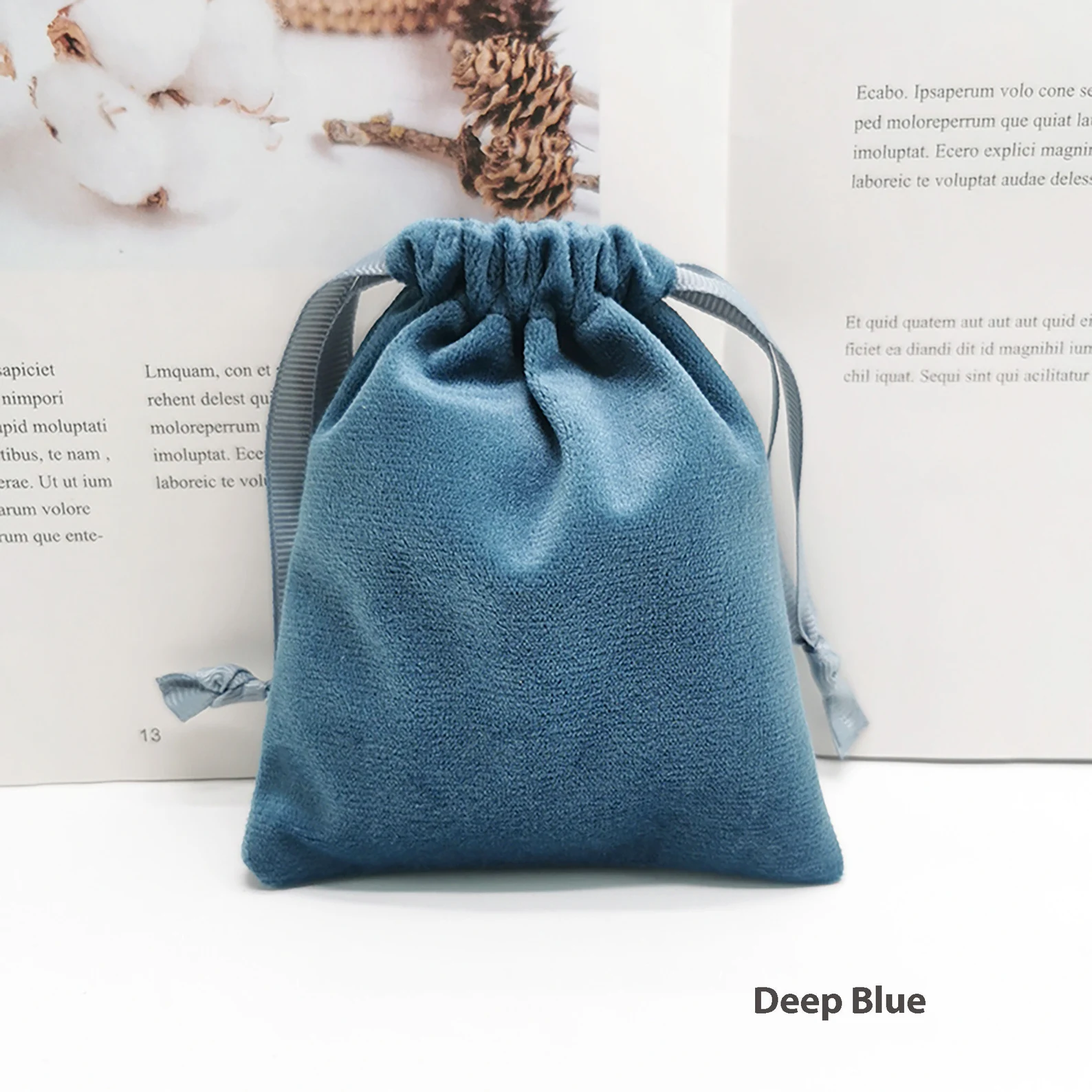 il_1588xN.2623937197_r13j Colors Silky Velvet Jewelry Pouch,Drawstring Pocket Purse,Blue Pink Green Small Gift Bag for Cosmetic Sample Lipsticks Earrings Necklace - Image 1