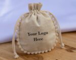 100 Natural Cotton Custom Jewelry Packaging Pouch Bags, Personalized Gift Bags With Logo - Free Shipping