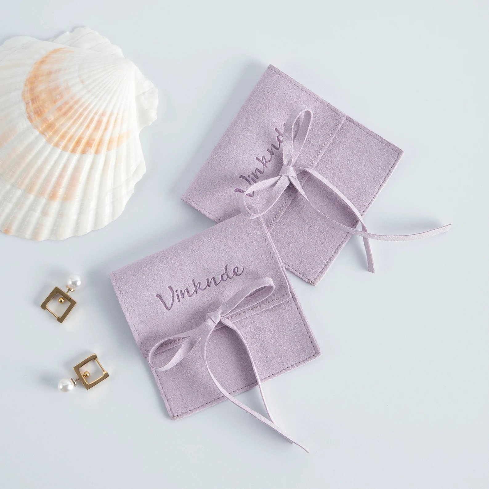 il_1588xN.5133458679_h7vn 50pcs Custom Microfiber Jewelry Pouch: Personalized Logo Embossed Gift Bags - Image 1