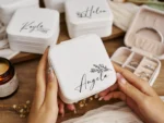 Personalized square jewelry box, travel jewelry case, jewelry organizer bridesmaid gift for sister, friend - Image 4