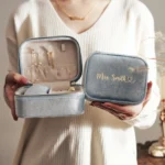 Custom Name Velvet Jewelry Box • Watch Box for Women • Personalized Jewelry Box • Bridesmaid gift • Personalised Gift • Birthday Gift