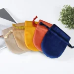 Small Silky Velvet Pouch Drawstring Gift Bags Luxury Thick Velvet Pouches Custom Logo Jewelry Pouch Favor bags Jewelry Packaging