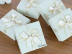 Personalized White Gift Box with Ribbon: Custom Jewelry & Party Favor Box