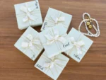 Personalized White Gift Box with Ribbon: Custom Jewelry & Party Favor Box - Image 4