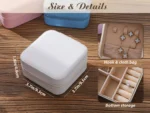 Personalized square jewelry box, travel jewelry case, jewelry organizer bridesmaid gift for sister, friend - Image 2